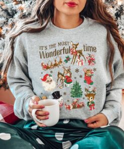 vintage christmas sweatshirt with retro santa doodles for winter apparel and holiday style ysmsu