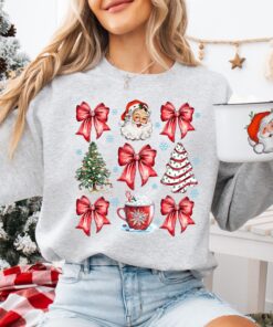 vintage christmas sweatshirt with santa claus design and red bow for holiday comfort and style xm8ar scaled