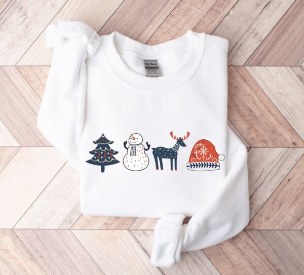 vintage christmas sweatshirt with scandinavian doodles and nordic folk art reindeer design for a unique holiday style 0rkec