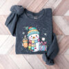 vintage christmas sweatshirt with snowman design for women funny christmas shirt comfortable crewneck style qbx4j