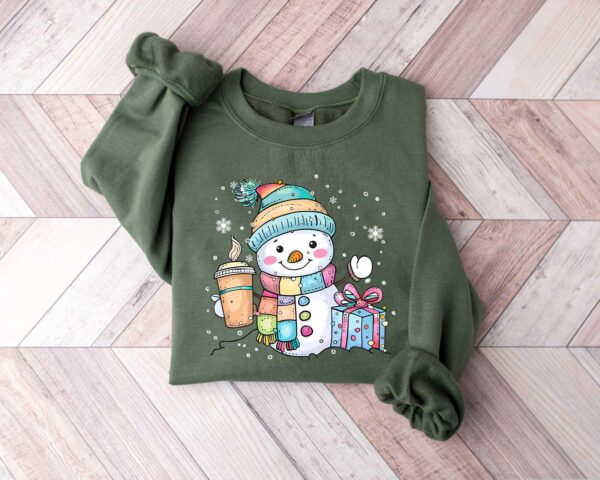 vintage christmas sweatshirt with snowman design for women funny christmas shirt comfortable crewneck style