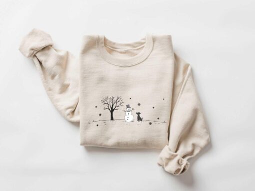 vintage christmas sweatshirt with snowman design for women funny christmas shirt comfortable crewneck t shirt gfmyr