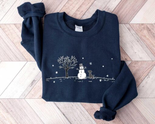 vintage christmas sweatshirt with snowman design for women funny christmas shirt comfortable crewneck t shirt