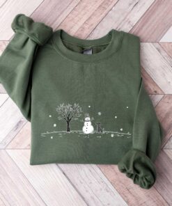 vintage christmas sweatshirt with snowman design for women funny christmas shirt comfortable crewneck t shirt x9jku