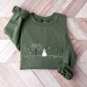 vintage christmas sweatshirt with snowman design for women funny christmas shirt comfortable crewneck t shirt x9jku