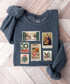 vintage christmas sweatshirt with stamp design for stamp collectors holiday crewneck sweater ideal for festive celebrations 46hzy scaled