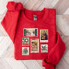 vintage christmas sweatshirt with stamp design for stamp collectors holiday crewneck sweater ideal for festive celebrations e27yu