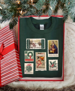 vintage christmas sweatshirt with stamp design for stamp collectors holiday crewneck sweater ideal for festive celebrations fyjtw scaled