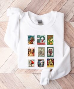 vintage christmas sweatshirt with stamp design for stamp collectors holiday crewneck sweater ideal for festive gatherings iwqbl scaled