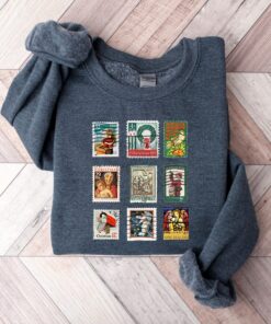 vintage christmas sweatshirt with stamp design for stamp collectors holiday crewneck sweater ideal for festive gatherings oyls8 scaled