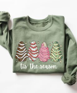 vintage christmas sweatshirt with tree cake design for holiday celebrations and festive gatherings yvurp scaled