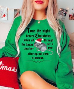 vintage christmas sweatshirt with twas the night before christmas design and cute mouse graphic for holiday comfort c5mws