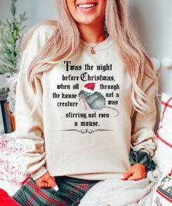 vintage christmas sweatshirt with twas the night before christmas design and cute mouse graphic for holiday comfort f6qj1