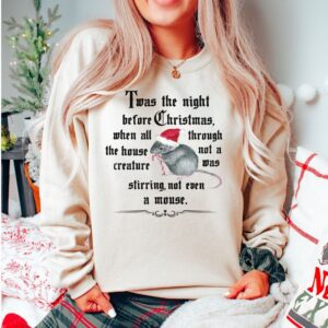 vintage christmas sweatshirt with twas the night before christmas design and cute mouse graphic for holiday comfort f6qj1