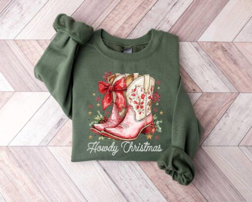 vintage christmas sweatshirt with western santa design for country style holiday wear vmbwz