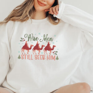 vintage christmas sweatshirt with wise men still seek him design jesus is the reason for the season religious apparel 89hph