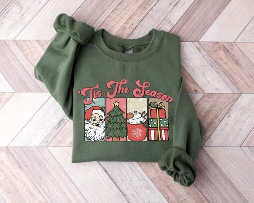 vintage christmas sweatshirt womens crewneck retro santa design for holiday celebrations nrvis