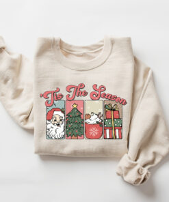 vintage christmas sweatshirt womens crewneck retro santa design for holiday celebrations obiu8