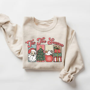 vintage christmas sweatshirt womens crewneck retro santa design for holiday celebrations obiu8