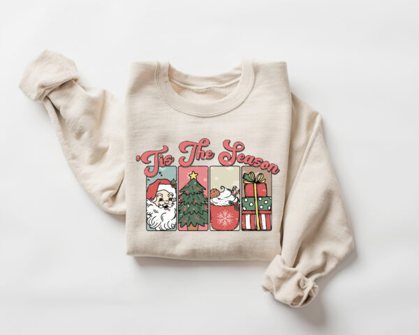 vintage christmas sweatshirt womens crewneck retro santa design for holiday celebrations obiu8