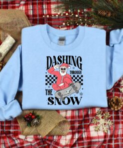 vintage christmas t shirt dashing through the snow santa design for holiday fun and family gatherings ff8ni scaled