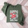 vintage christmas t shirt dashing through the snow santa design for holiday fun and family gatherings j0qmu scaled