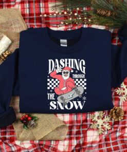 vintage christmas t shirt dashing through the snow santa design for holiday fun and family gatherings mcqxr scaled