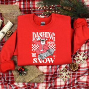 vintage christmas t shirt dashing through the snow santa design for holiday fun and family gatherings oi1kd scaled