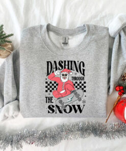 vintage christmas t shirt dashing through the snow santa design for holiday fun and family gatherings rwk6r scaled