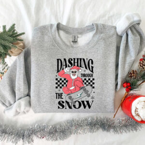 vintage christmas t shirt dashing through the snow santa design for holiday fun and family gatherings rwk6r scaled