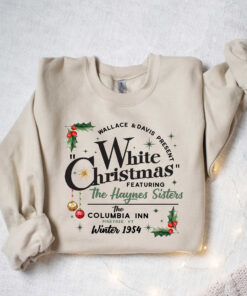 vintage christmas t shirt white christmas movie 1954 design featuring wallace and davis with haynes sisters for holiday celebrations alr7n scaled