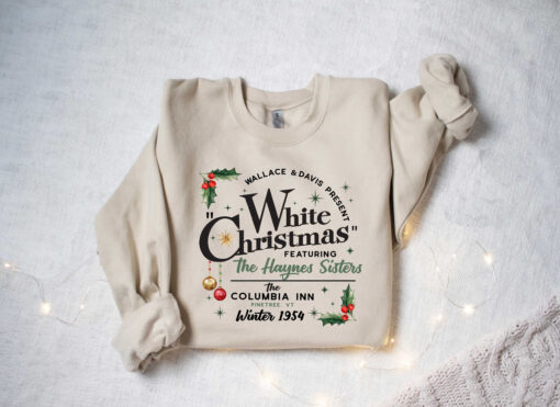 vintage christmas t shirt white christmas movie 1954 design featuring wallace and davis with haynes sisters for holiday celebrations alr7n scaled