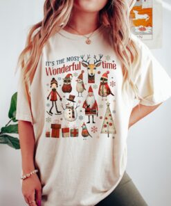 vintage christmas t shirt boho doodle design featuring its the most wonderful time theme for holiday apparel qmbrr scaled