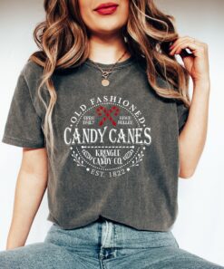 Vintage Christmas T Shirt Comfort Colors Old Fashioned Candy Cane Design Retro Family Tee for Holiday Gatherings