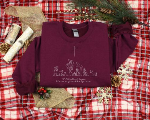 vintage christmas t shirt featuring nativity scene faith based design for jesus lovers comfortable and stylish holiday apparel 4ny2k scaled