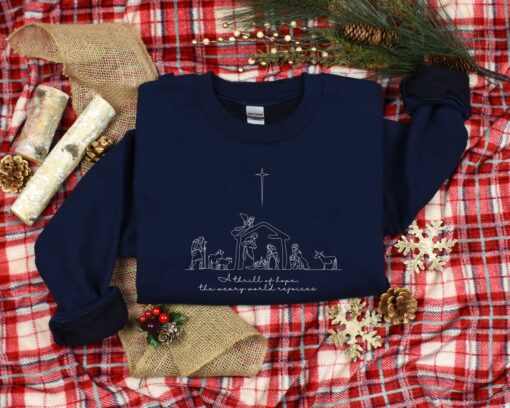 vintage christmas t shirt featuring nativity scene faith based design for jesus lovers comfortable and stylish holiday apparel hanl7 scaled