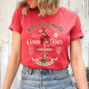 vintage christmas t shirt featuring retro candy cane design for nostalgic holiday style and north pole inspired look 2hs7h scaled