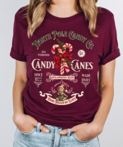 vintage christmas t shirt featuring retro candy cane design for nostalgic holiday style and north pole inspired look wnk2k scaled