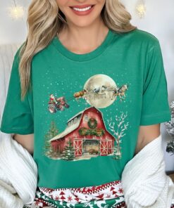 vintage christmas t shirt featuring santa cows and tractors for country lovers funny holiday apparel for farm enthusiasts c5qs7 scaled