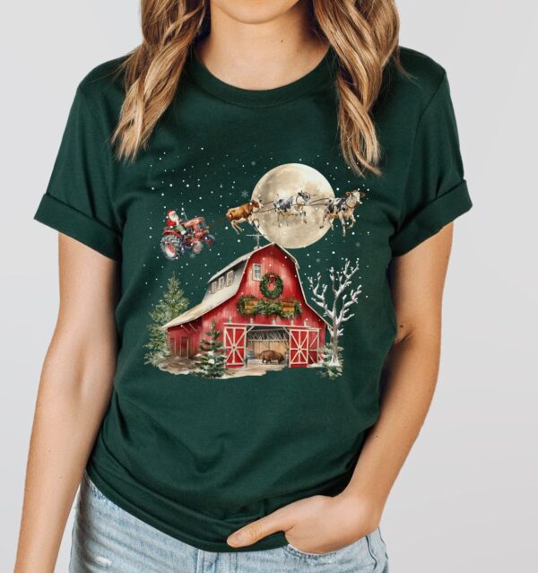 vintage christmas t shirt featuring santa cows and tractors for country lovers funny holiday apparel for farm enthusiasts fabt7 scaled