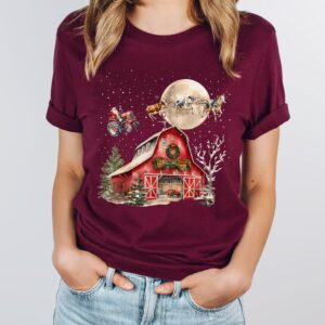 vintage christmas t shirt featuring santa cows and tractors for country lovers funny holiday apparel for farm enthusiasts imn7s scaled