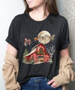 vintage christmas t shirt featuring santa cows and tractors for country lovers funny holiday apparel for farm enthusiasts nf2ri scaled