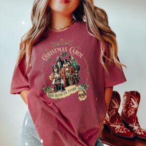 vintage christmas t shirt featuring scrooge and marley design for book lovers celebrating dickens with a unique literary holiday theme sepoi