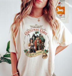 Vintage Christmas T Shirt featuring Scrooge Design for Book Lovers inspired by Charles Dickens Literary Classics