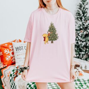 vintage christmas t shirt featuring winnie the pooh and piglet with holiday tree design for festive celebrations hxrdm