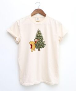 vintage christmas t shirt featuring winnie the pooh and piglet with holiday tree design for festive celebrations izy7u scaled