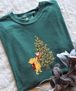 vintage christmas t shirt featuring winnie the pooh and piglet with holiday tree design for festive celebrations qtdx3 scaled