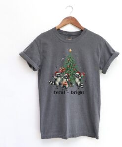 vintage christmas t shirt feral raccoon design funny holiday tee with christmas tree graphic ideal for winter celebrations 9dgf5 scaled