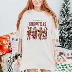 Vintage Christmas T Shirt for Book Lovers Featuring Holiday Reading Design and Festive Literary Theme
