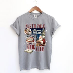 vintage christmas t shirt for book lovers north pole book club design funny santa t shirt for holiday celebrations 5gmmv